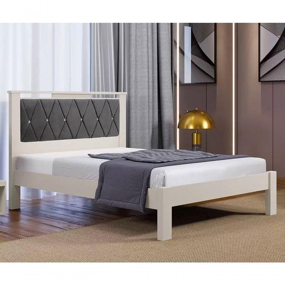 Cama Casal Alaska Off White-cinza - Carmolar