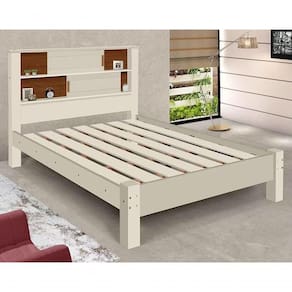 Cama Casal Veneza Off White E Naturalle Carmolar