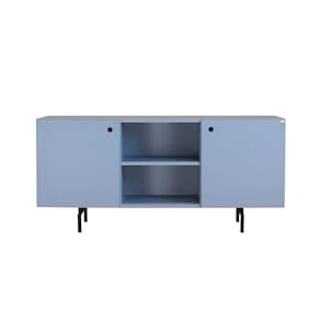 Rack Tube 2 Portas 1 Nicho 1320x620x420 Azul Sereno - Mdf Arauco