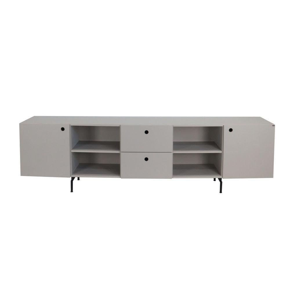 Rack Tube 2 Portas 2 Gavetas 2 Nichos 2200x616x417 Beton Matt - Mdf Arauco