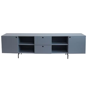 Rack Tube 2 Portas 2 Gavetas 2 Nichos 2200x616x417 Azul Sereno - Mdf Arauco
