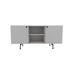 Rack Tube 2 Portas 1 Nicho 1320x620x420 Beton Matt - Mdf Arauco