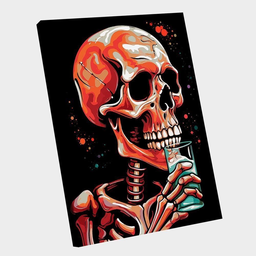 Quadro Skull Drinking -- Br Artes