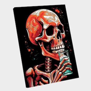 Quadro Skull Drinking -- Br Artes