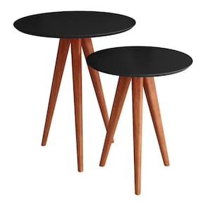 Conjunto Mesa Lateral Alta/baixa Pé Palito Preto
