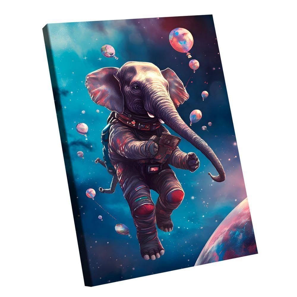 Quadro Elefante Espacial -- Br Artes