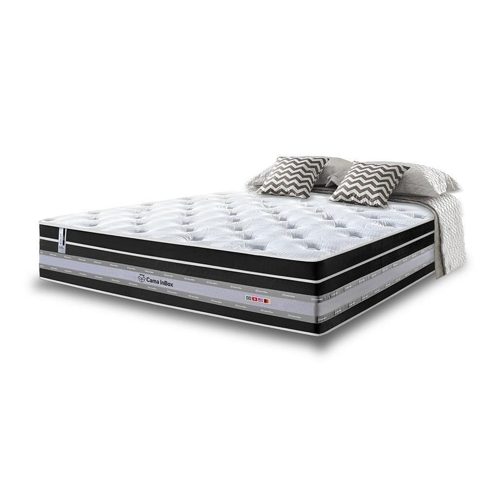 Colchão King De Molas Ensacadas Cama Inbox Select Euro Soft 193x203x32 Preto