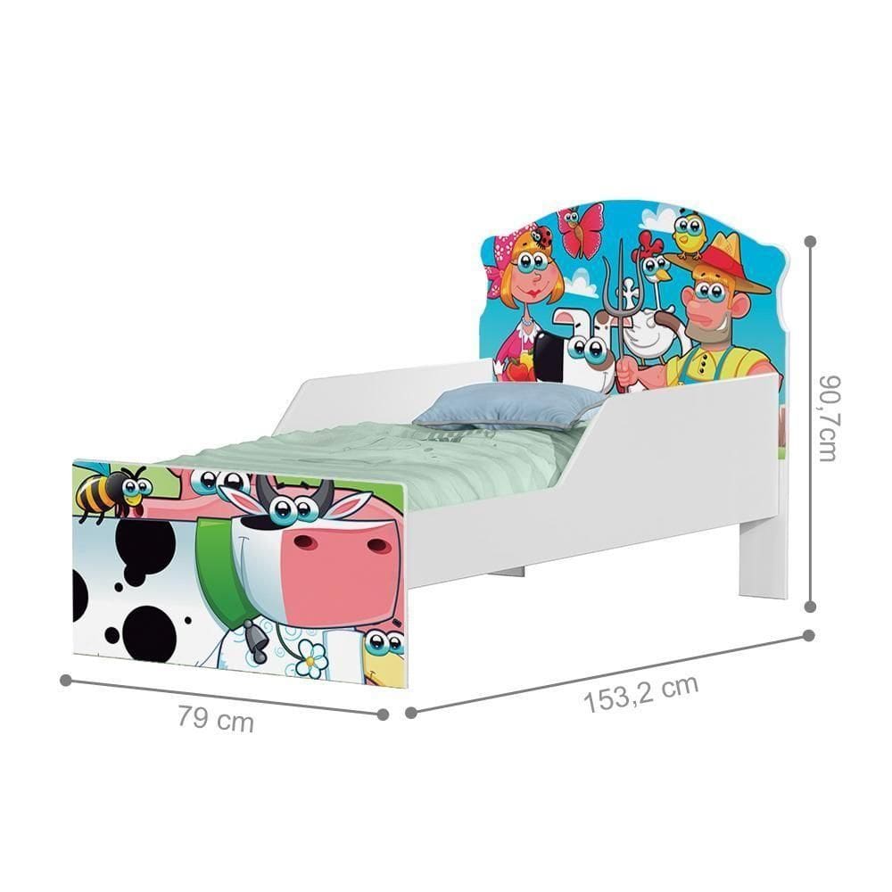 Cama Infantil Bichinhos Na Fazenda Com Colchão