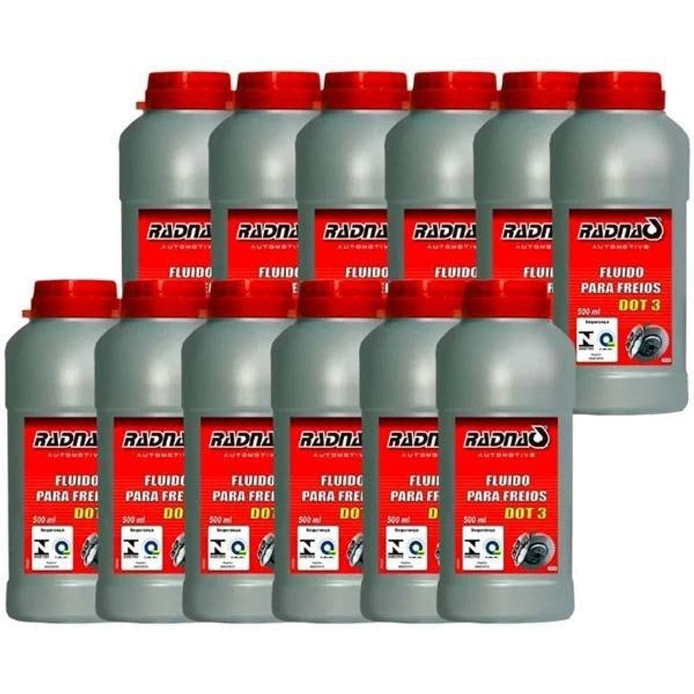 Kit Com 12 Fluido Freio Dot 3 500ml - Radnaq