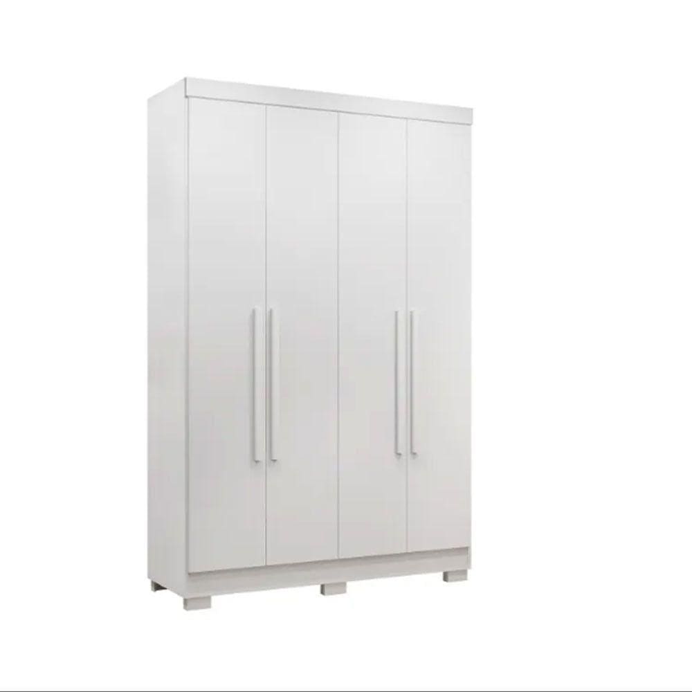 Guarda Roupa Solteiro 4 Portas Recife C- Pés Salleto Branco