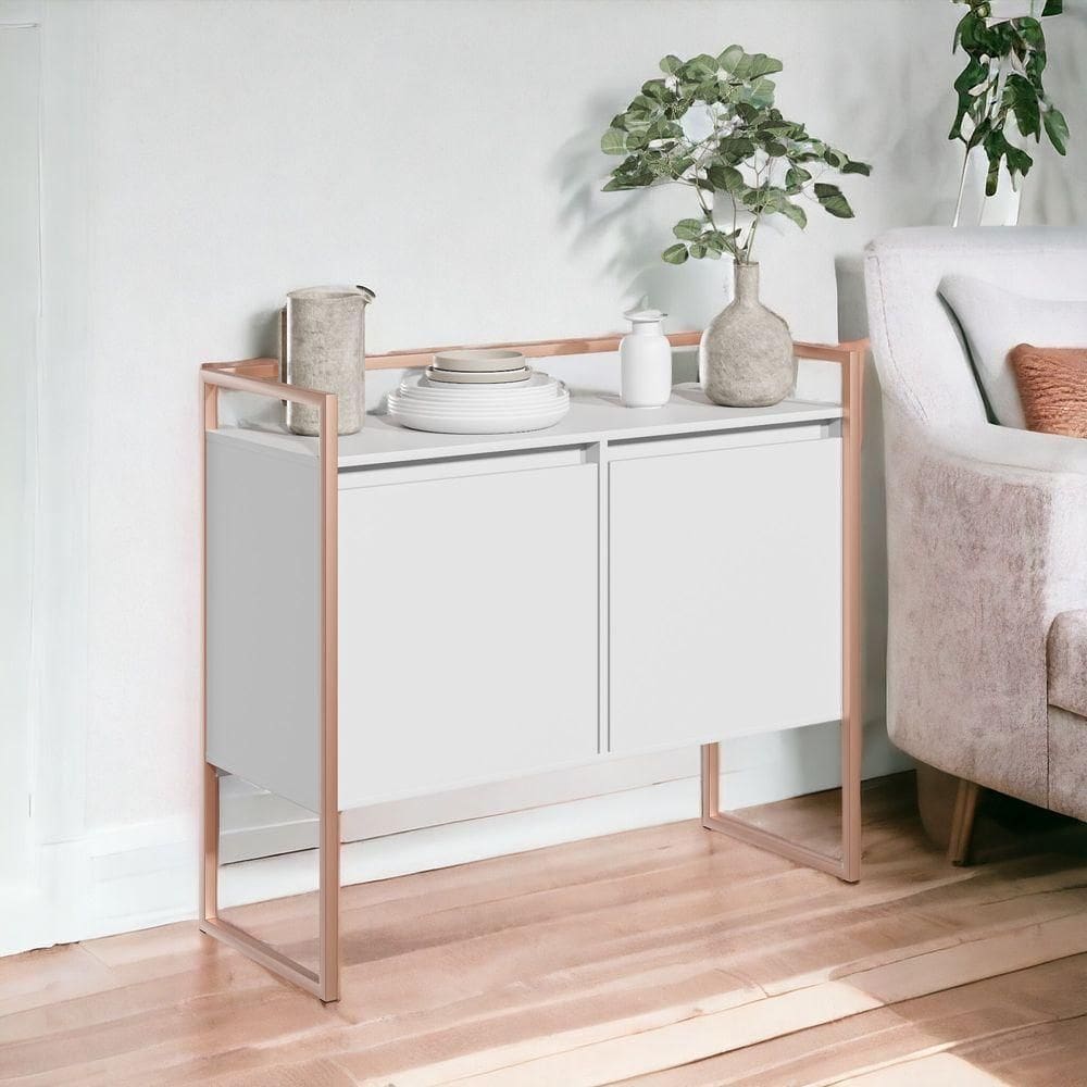 Aparador Compacto Metalic Branco Cobre