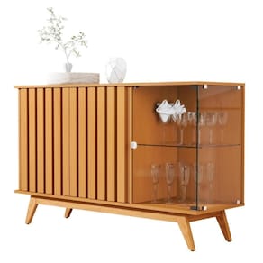 Buffet Ripado Com 3 Portas E Lateral De Vidro Nice Nature