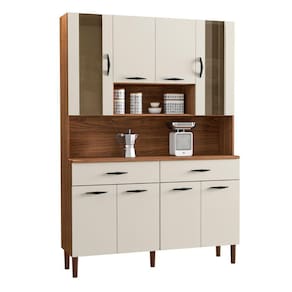 Armário De Cozinha Com 2 Gavetas Pisa Nogueira Off White