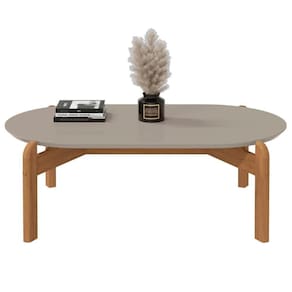 Mesa Para Sala Oval Divinópolis Off White Cedro