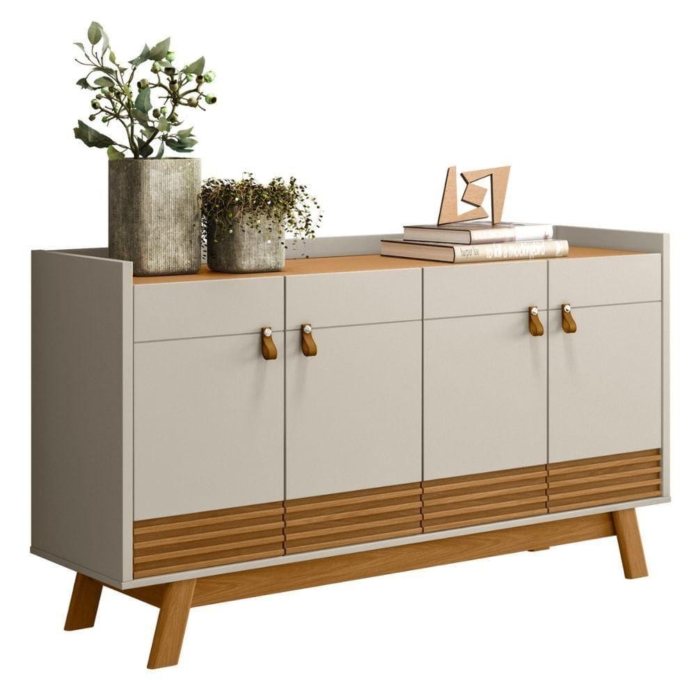 Buffet Aparador Retrô Ripado Columbus Nature Off-white
