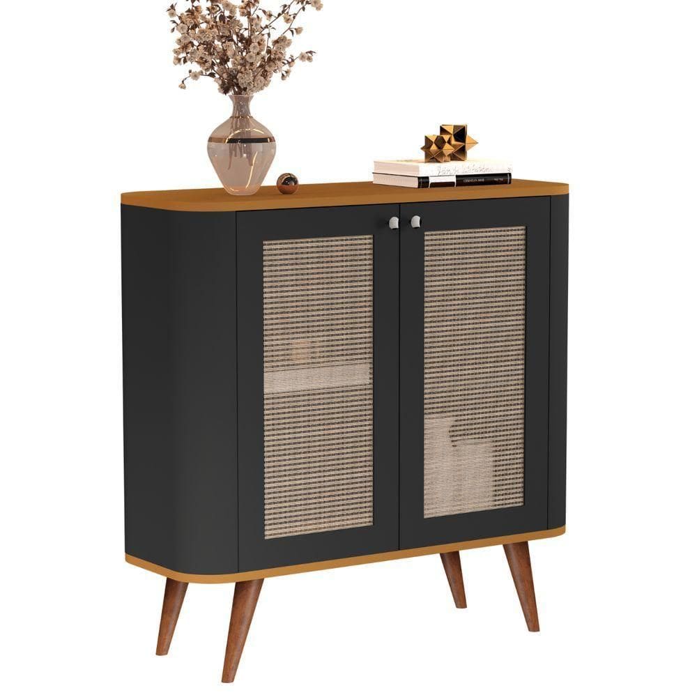 Buffet Com 2 Portas E 1 Prateleira Madrid Preto Nature