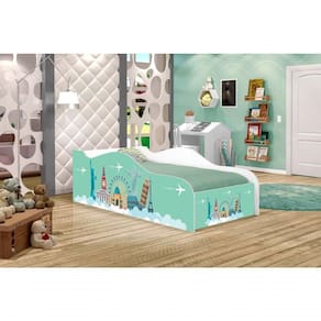 Cama Fun Viagem Pelo Mundo Solteiro Com Colchão