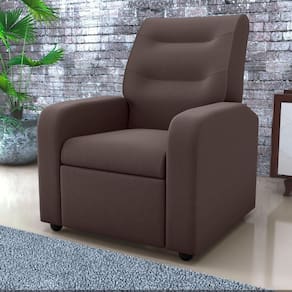 Poltrona Decorativa Reclinável Cecilia Veludo Light Marrom