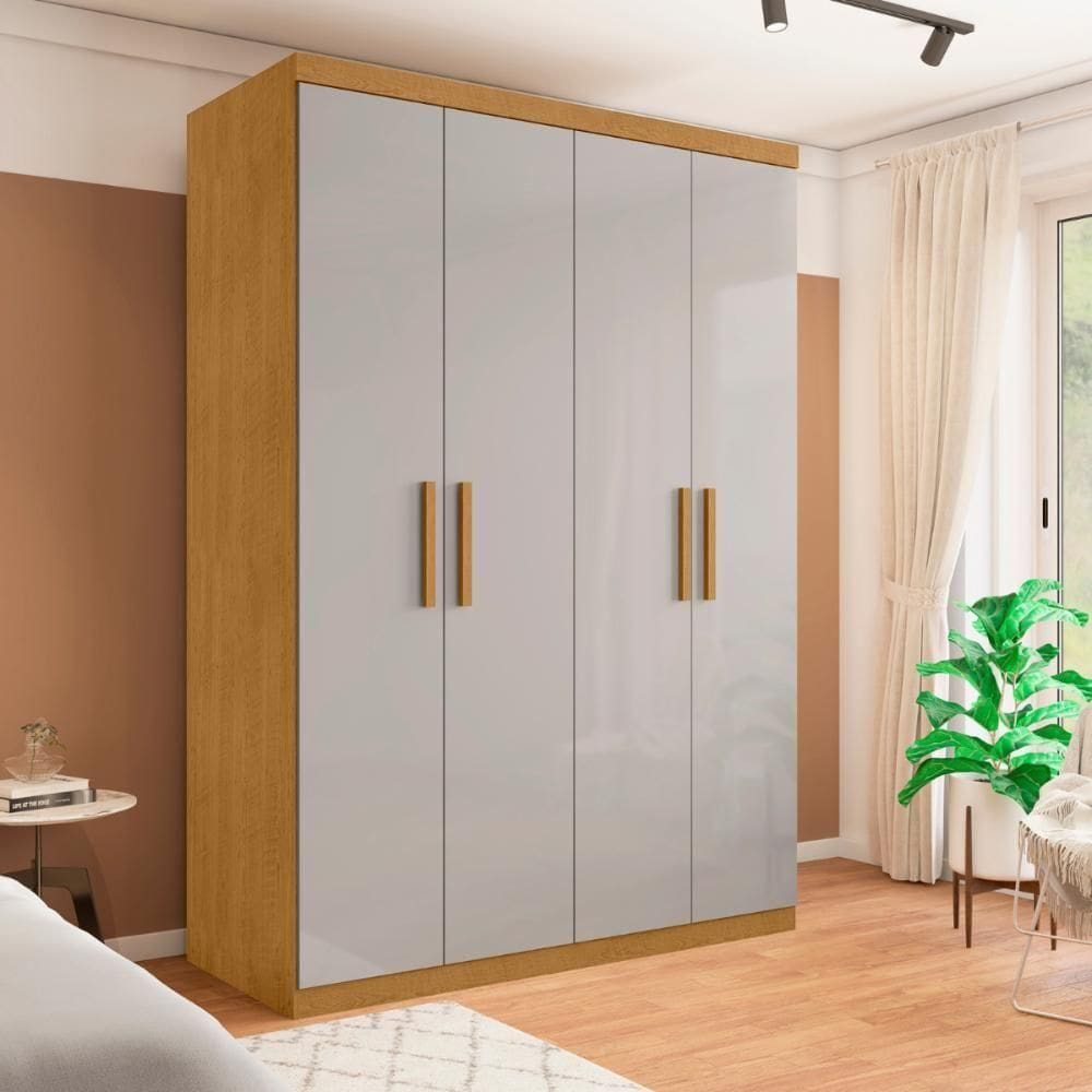 Guarda Roupa 3 Gavetas E 4 Portas Caxias Naturalle Off White