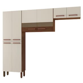 Armário De Cozinha 5 Prateleiras Cia Ripado Off White
