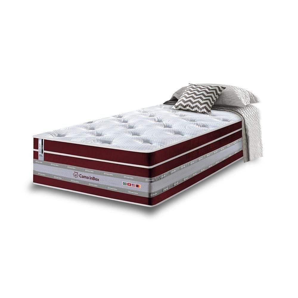 Colchão Solteiro De Molas Ensacadas Cama Inbox Select Euro Soft 88x188x32 Vinho