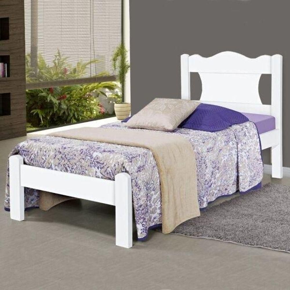 Cama Solteiro Munique Branco - Gabrielli