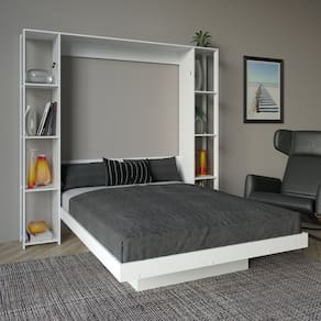 Cama Articulada de Casal com 8 Prateleiras e 2 Nichos 209,9x198,5cm Cm8040 Branco