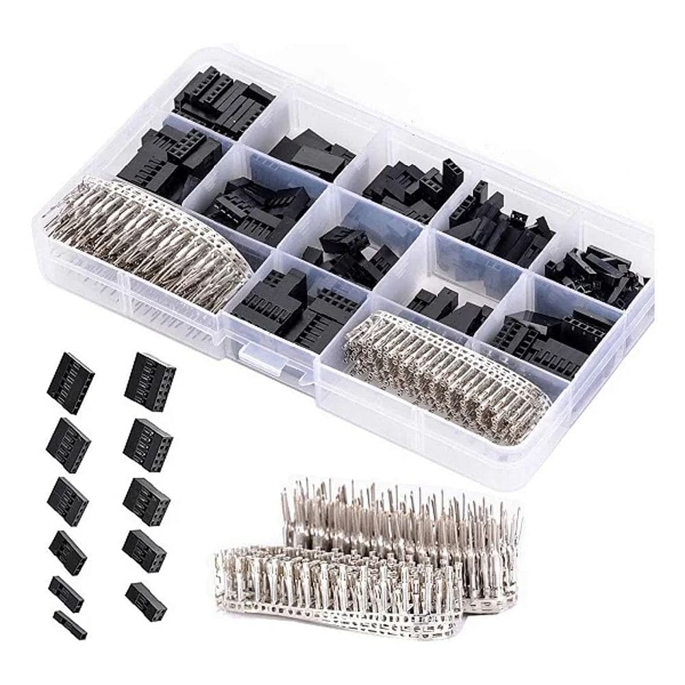 KIT 620X CONECTORES DUPONT E TERMINAIS VARIADOS 2.54mm