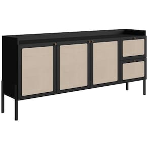 Buffet 3 Portas 2 Gavetas Palhinha 27935 Linha Oslo Nero Artesano Nero