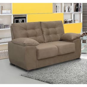 Sofá Luxemburgo 2 Lugares Tecido Suede Castor - Moveis Marfim