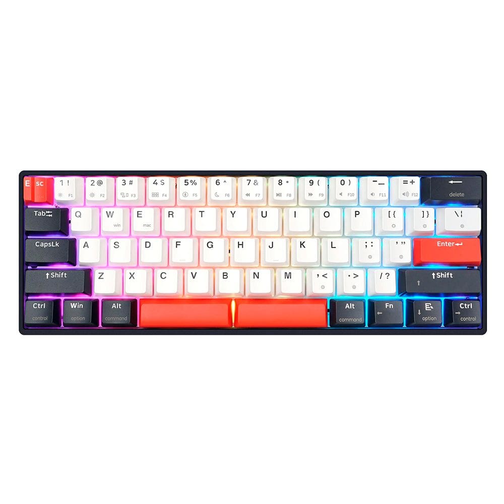 Teclado Gamer Skyloong Gk61 Qmkvia 60% Rgb Usb Hot Swap Switch Ktt Red Preto