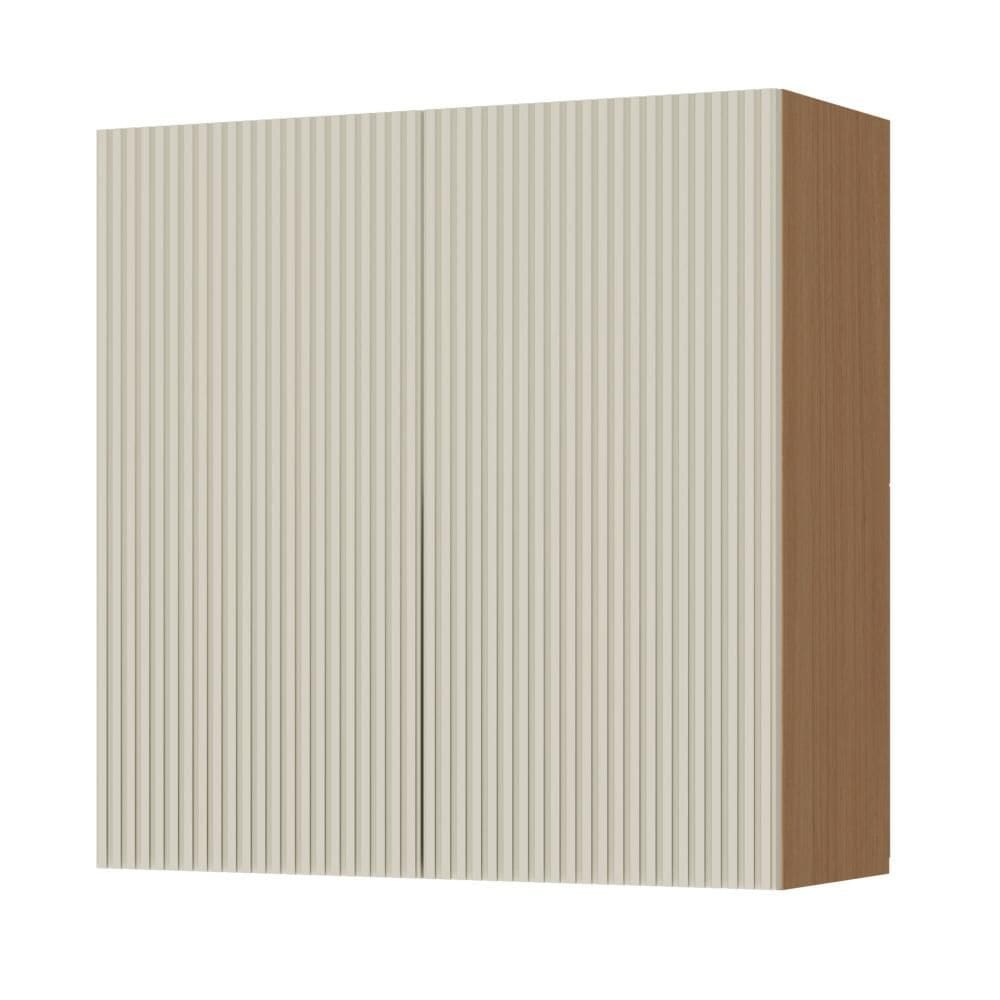 Armário Aéreo 2 Portas Nesher Simone Mendes 80cm MDF Carvalho/Greige