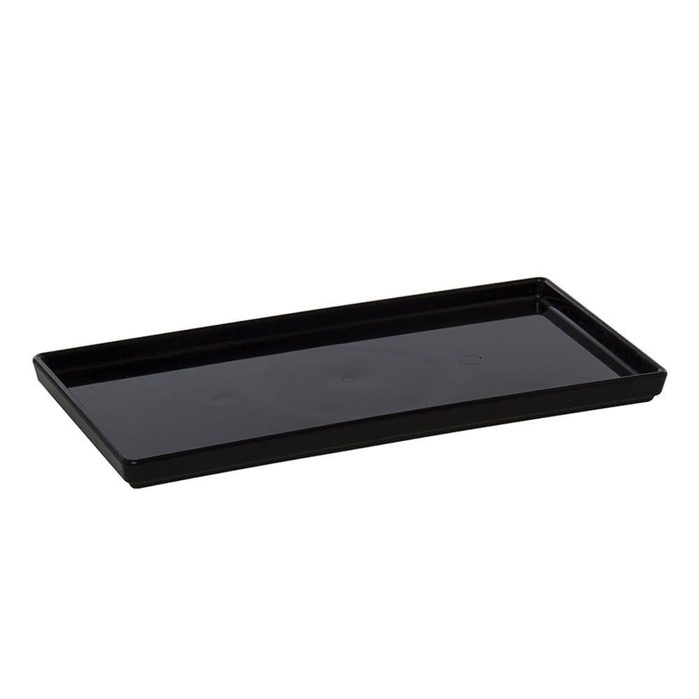 Prato Square Retangular 13,5x27 Preto Em Policarbonato Linha Profissional Cook Vem