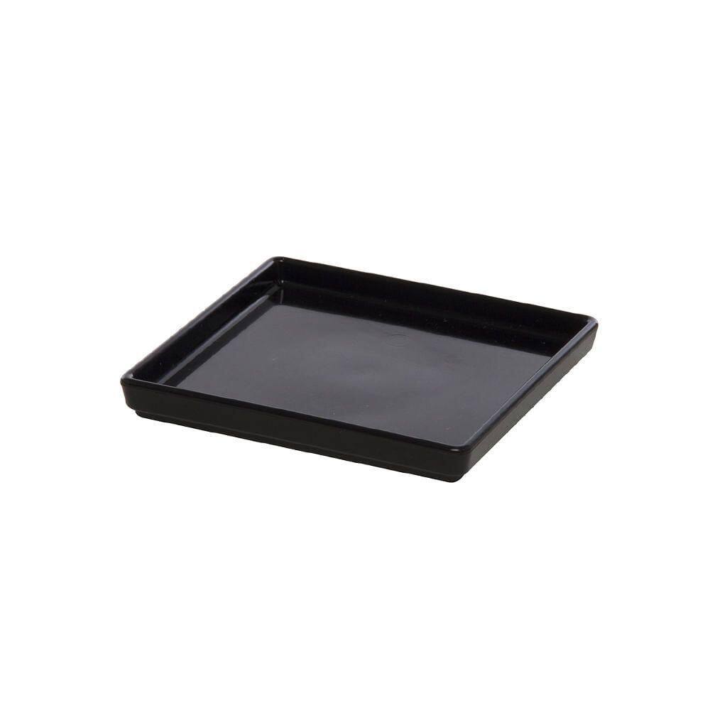 Prato Square Quadrado 13,5x13,5 Preto Em Policarbonato Linha Profissional Cook Vem
