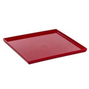 Prato Square Quadrado 27x27 Vermelho Em Policarbonato Linha Profissional Cook Vem
