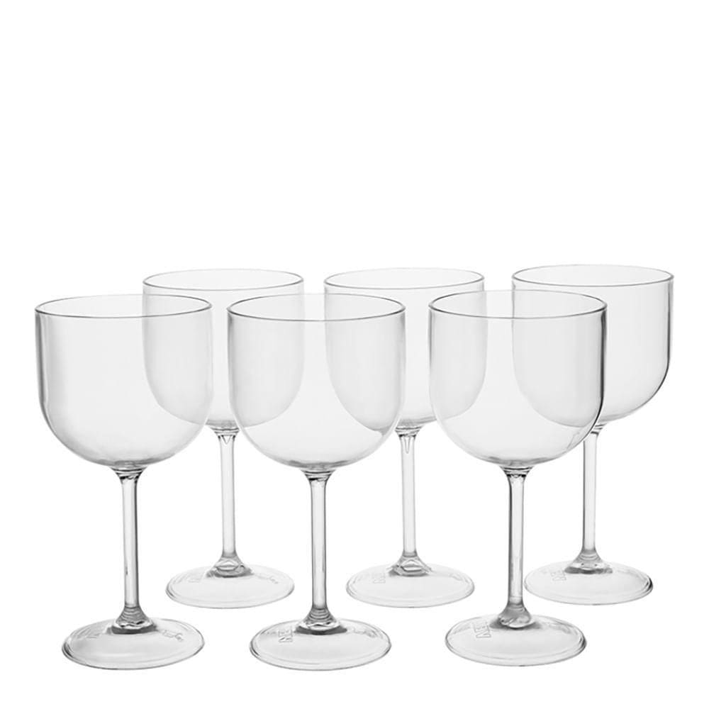Conjunto De Taça Gin 510ml 6 Peças Em Policarbonato Linha Salut