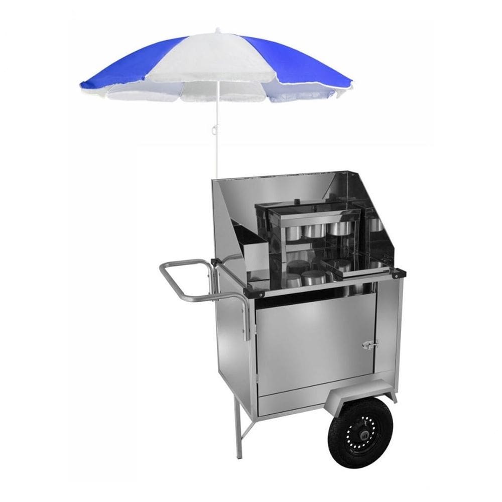 Carrinho de Cachorro Quente Inox com Rodas Pneumáticas Cefaz