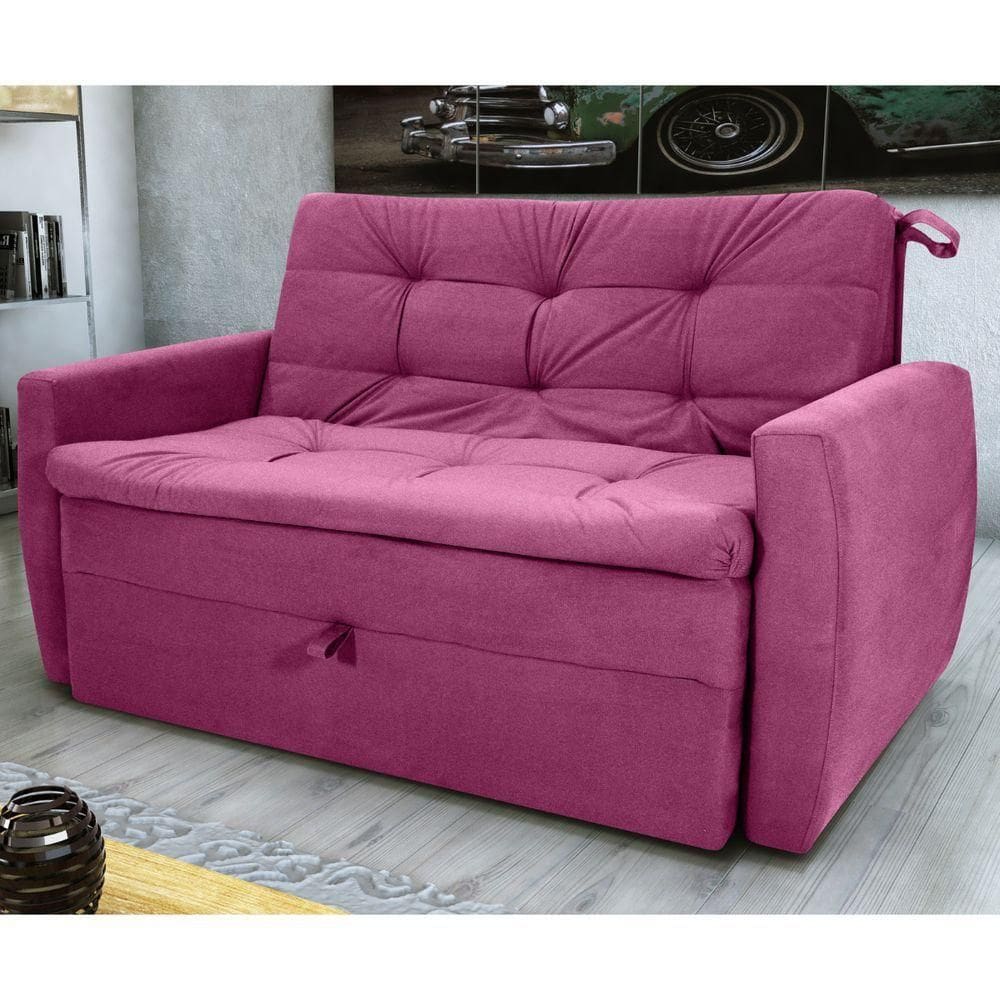 Sofá Cama Para Sala De Estar Hiro Veludo Turkey Marsala