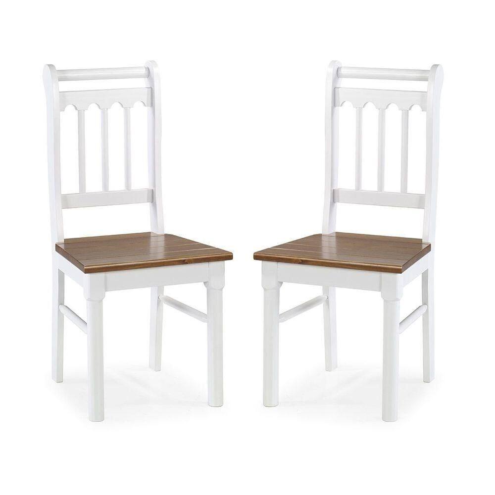 Conjunto 2 Cadeiras De Madeira Maciça Branco