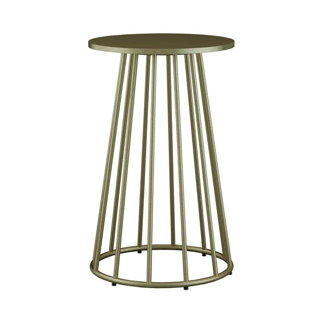 Base Cone Aço Carbono Para Tampo Madeira Ou Vidro Dourado Light