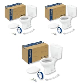 Kit 3 de Bacia com Caixa Acoplada e Assento Flamingo Incepa Branco