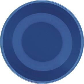 Kit 12 Pratos Fundos Unni Blue Oxford Cerâmica 20,5cm