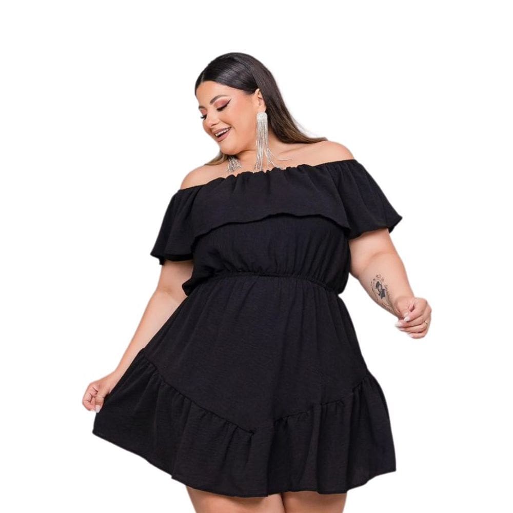 Vestido Plus Size Feminino Ciganinha Babado 0577