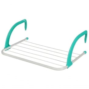 Varal Prático Portátil Porta Janela Seca Roupa Apartamento Cor:verde