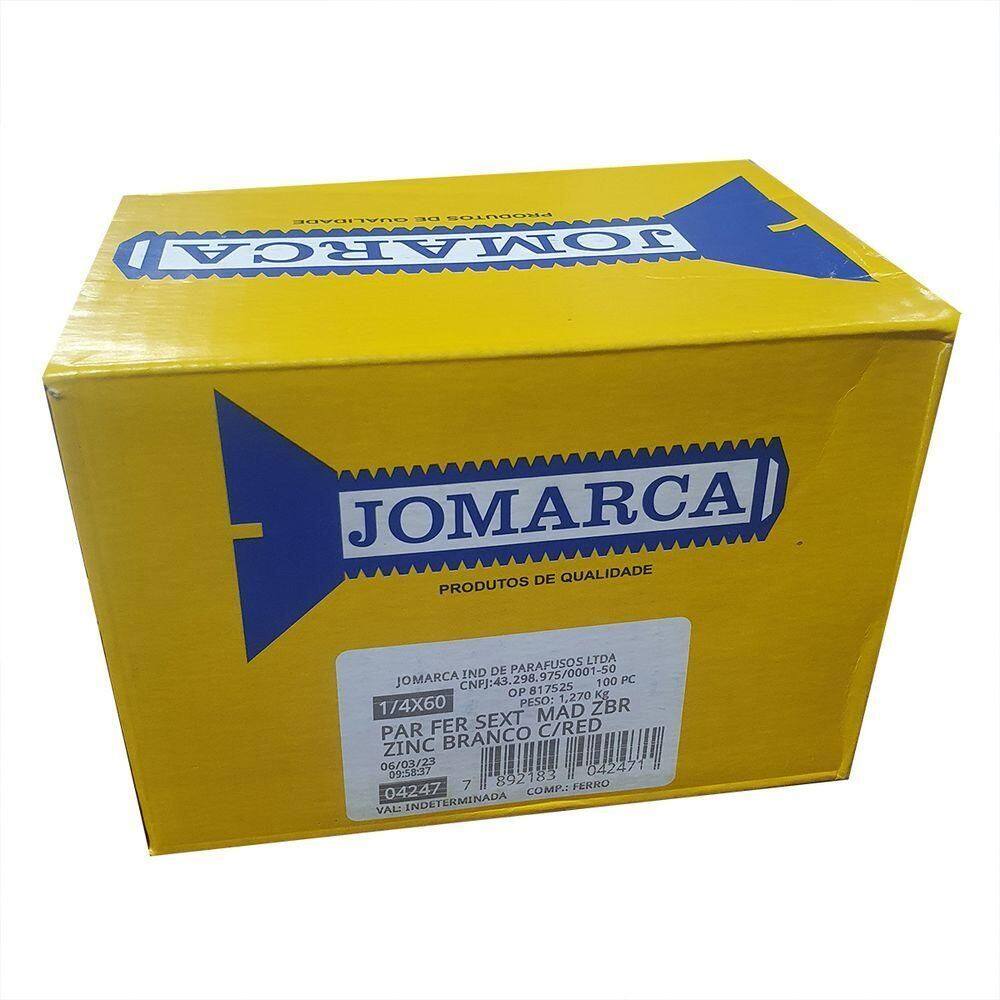 Parafuso Sextavado Rosca Soberba 1/4x60 Caixa Com 100un - Jomarca
