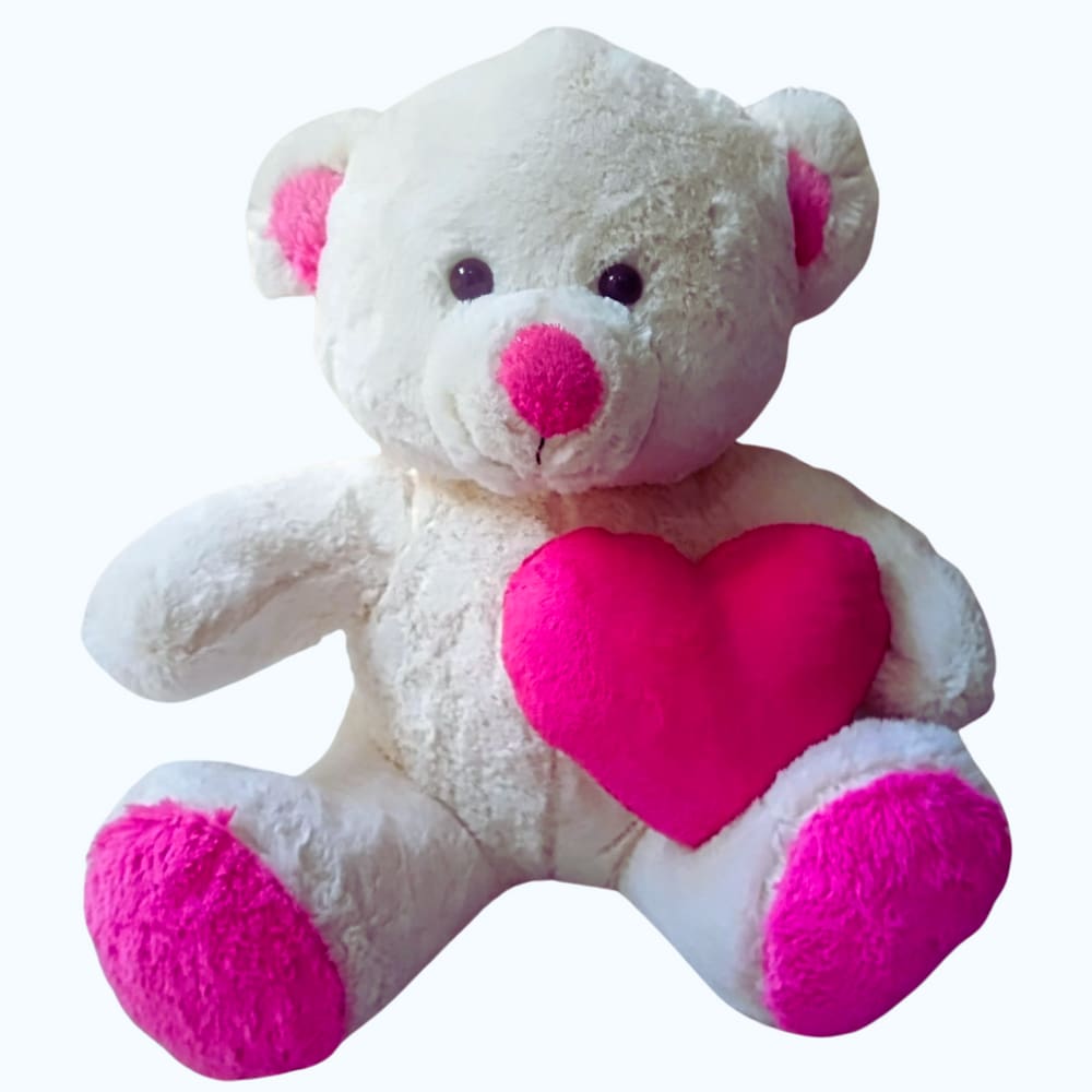 Urso de Pelúcia Teddy Grande 50cm Creme Claro Antialérgico