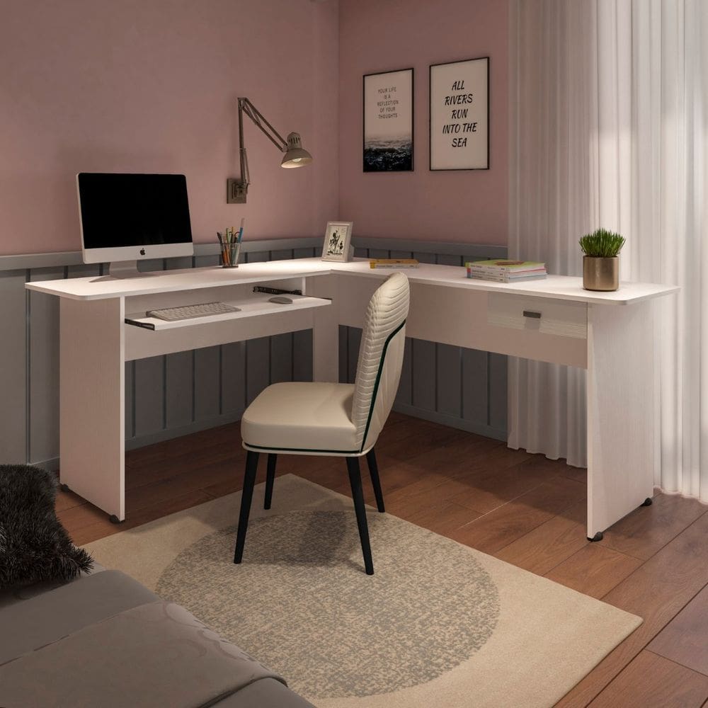 Escrivaninha Mesa Para Escritório em L Cannes