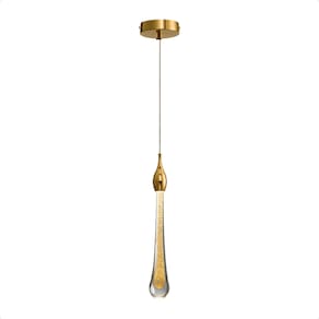 Pendente Led Moderno Taschibra Romana Gota Luz Quente 3000K Bivolt