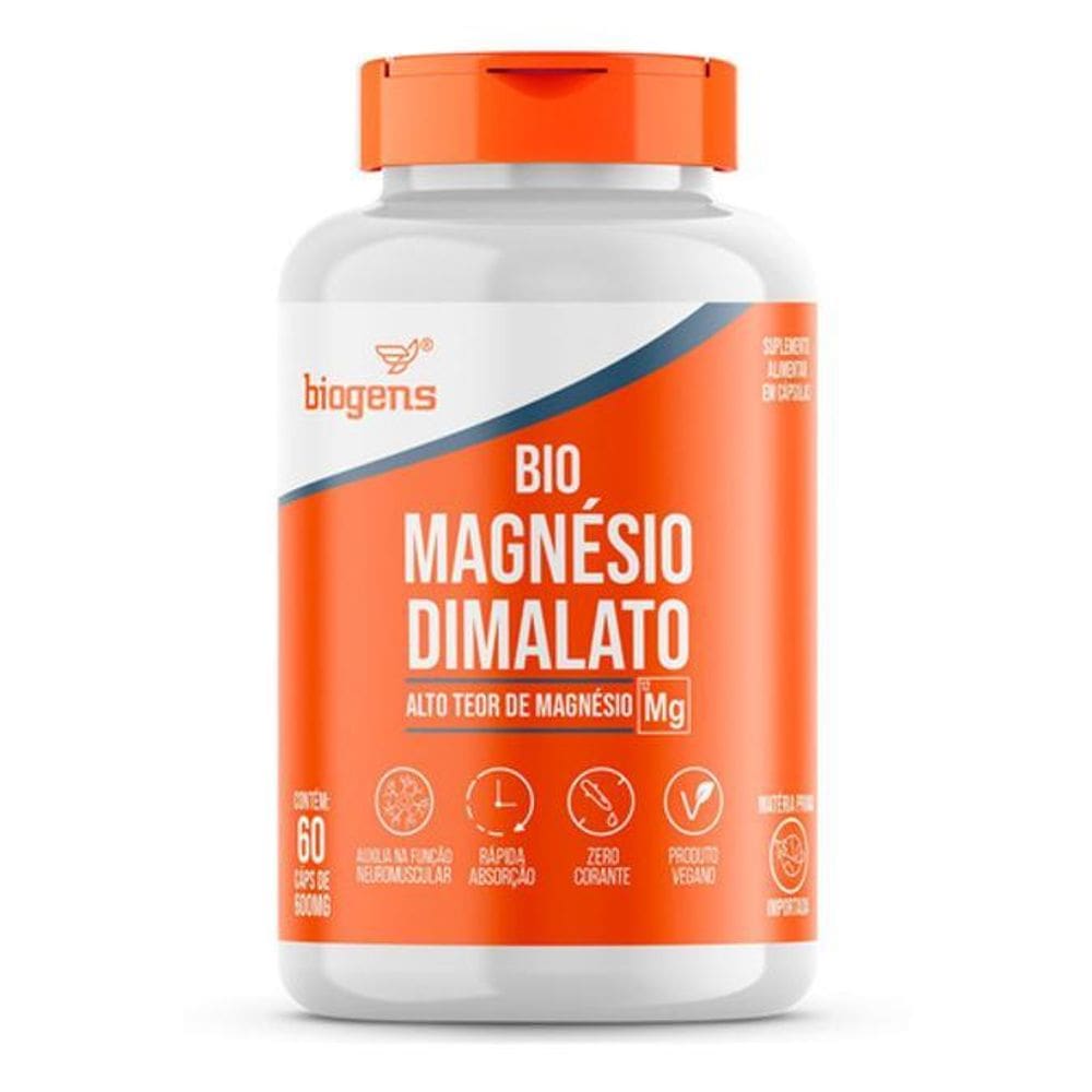 Bio Magnésio Dimalato Vegano Neutro 60 Caps. Biogens