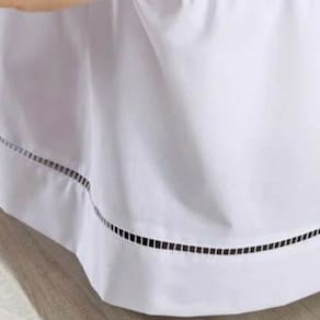Saia Cama Box Solteiro Veste Fácil Santista Branco